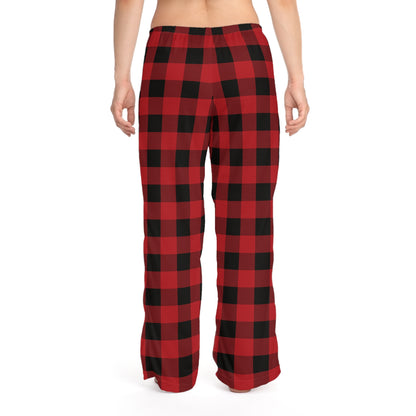 Red Checkered Plaid Pattern Women's Pajama Pants