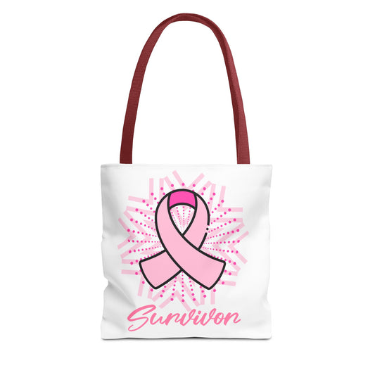 Breast Cancer Survivor Pink Ribbon Tote Bag