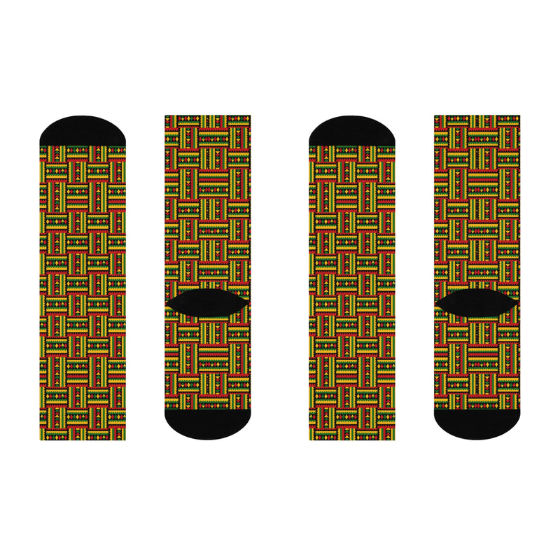 Kente Cloth Cushioned Crew Socks