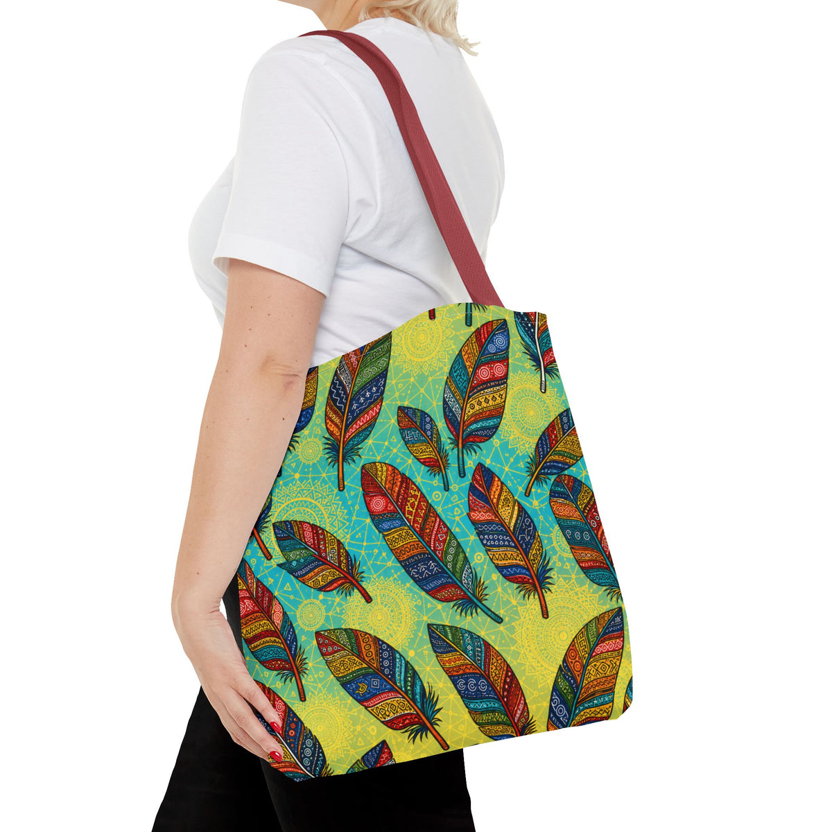 Boho Feathers Tote Bag (AOP)