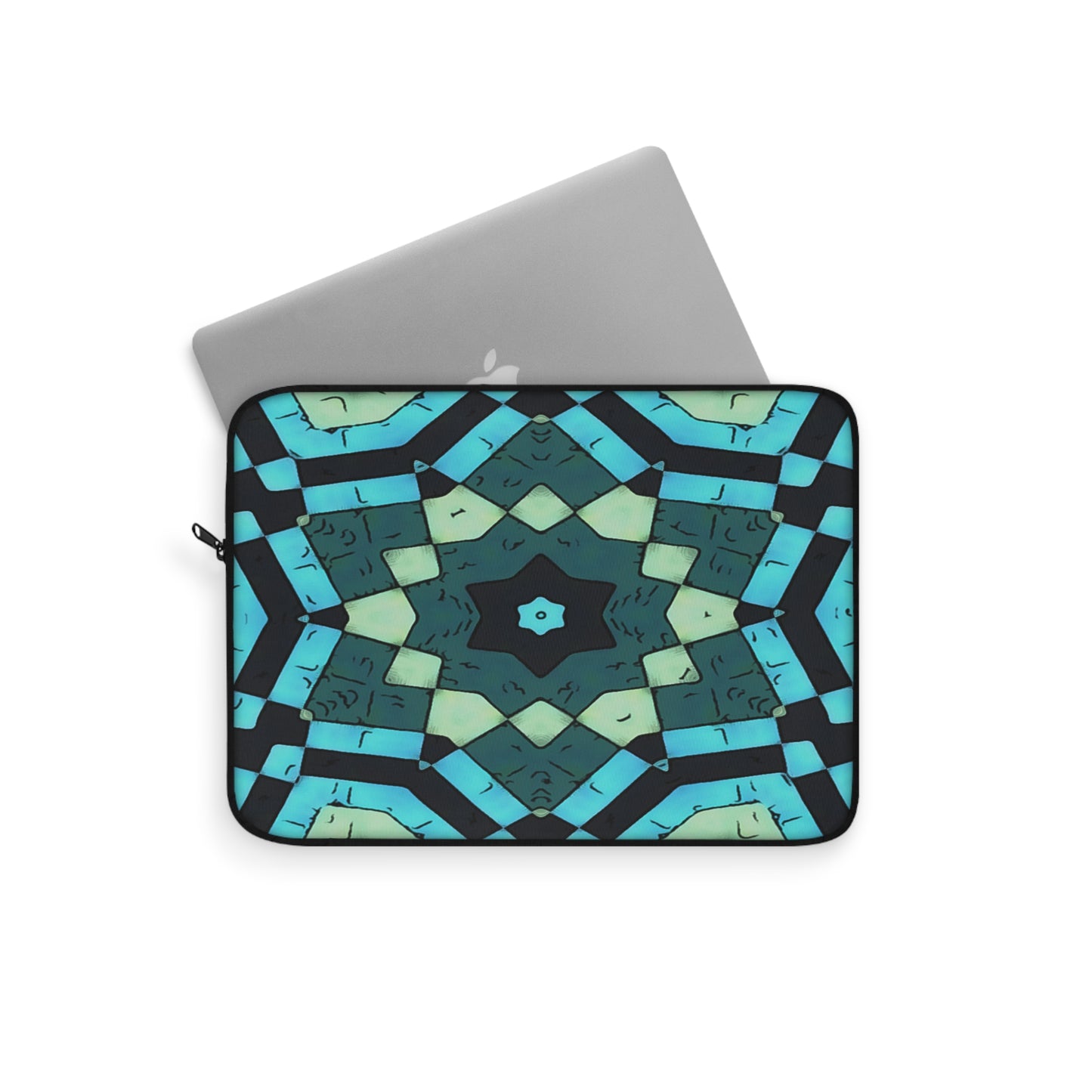 Laptop Sleeve with Blue Drawn Abstract Pattern