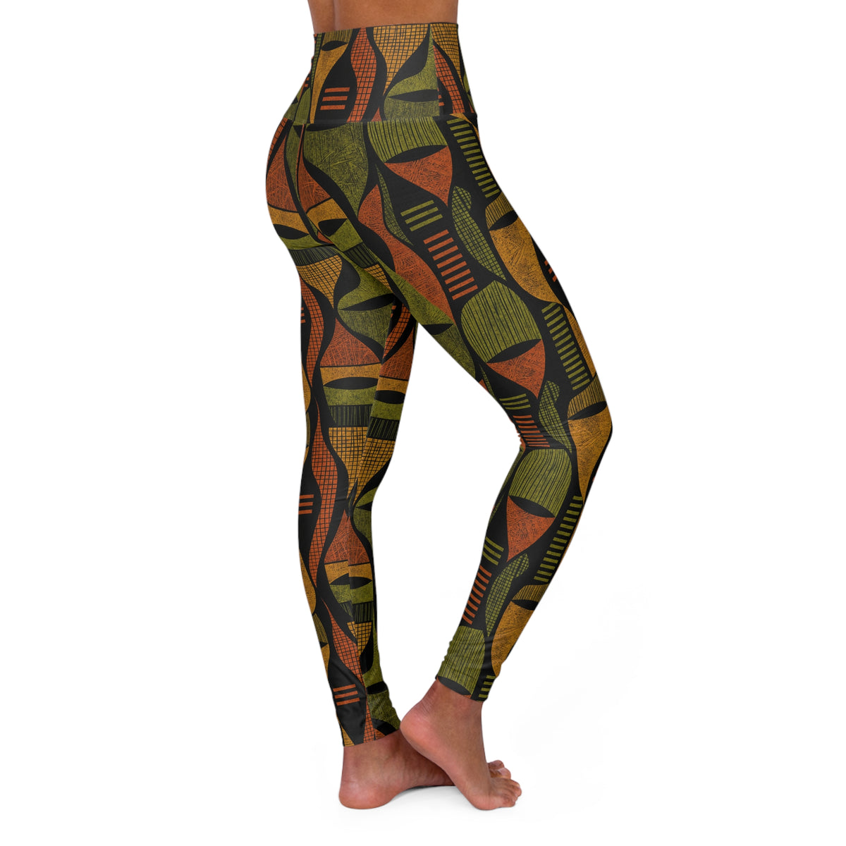 Abstract Shapes High Waisted Yoga Leggings (AOP)