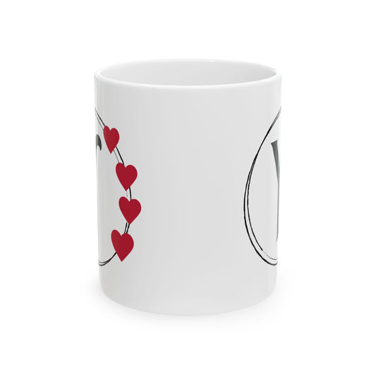 Letter "Y" Monogram Heart Design Coffee Mug
