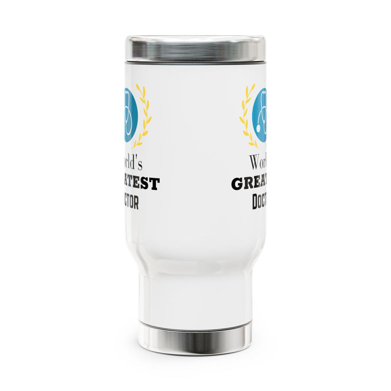 World's Greatest Doctor Travel Mug with Handle 14oz - Doctor Gift
