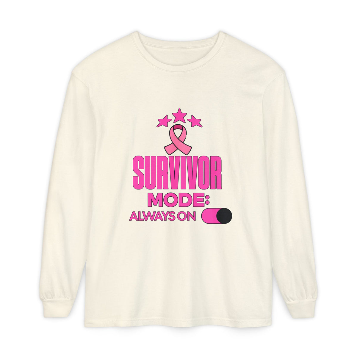 Survivor Mode: Always On - Breast Cancer Survivor Long Sleeve T-Shirt