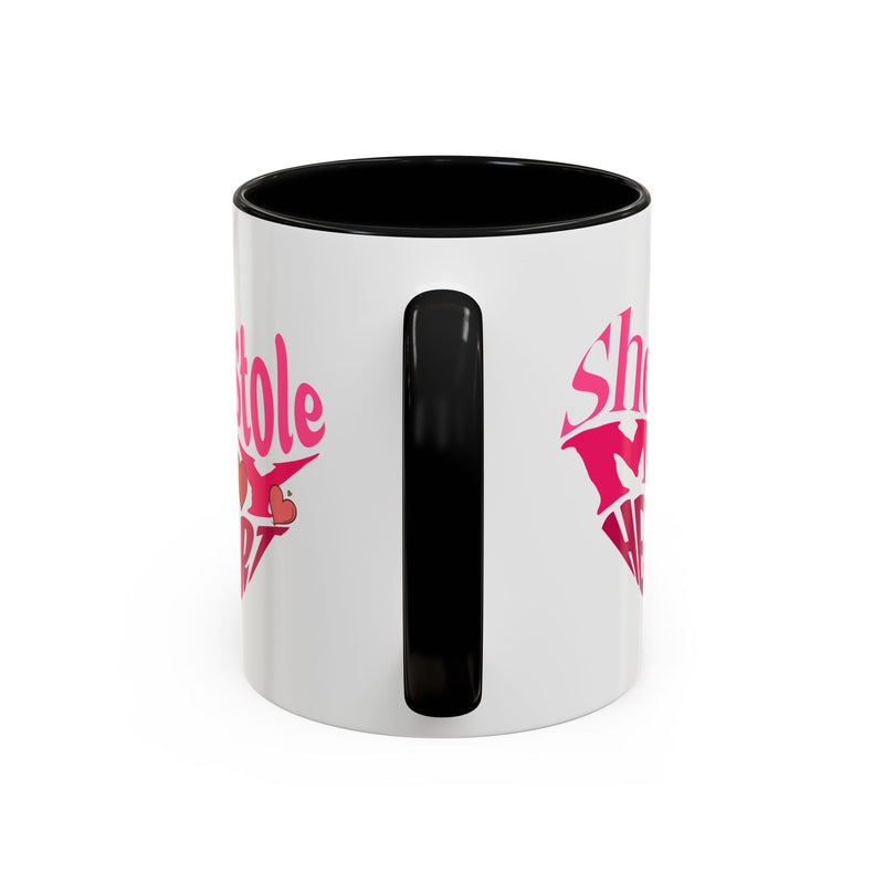 She Stole My Heart - Romantic Accent Coffee Mug (11, 15oz)