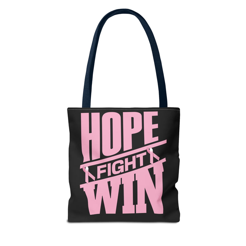 Hope, Fight, Win - Breast Cancer Survivor Tote Bag