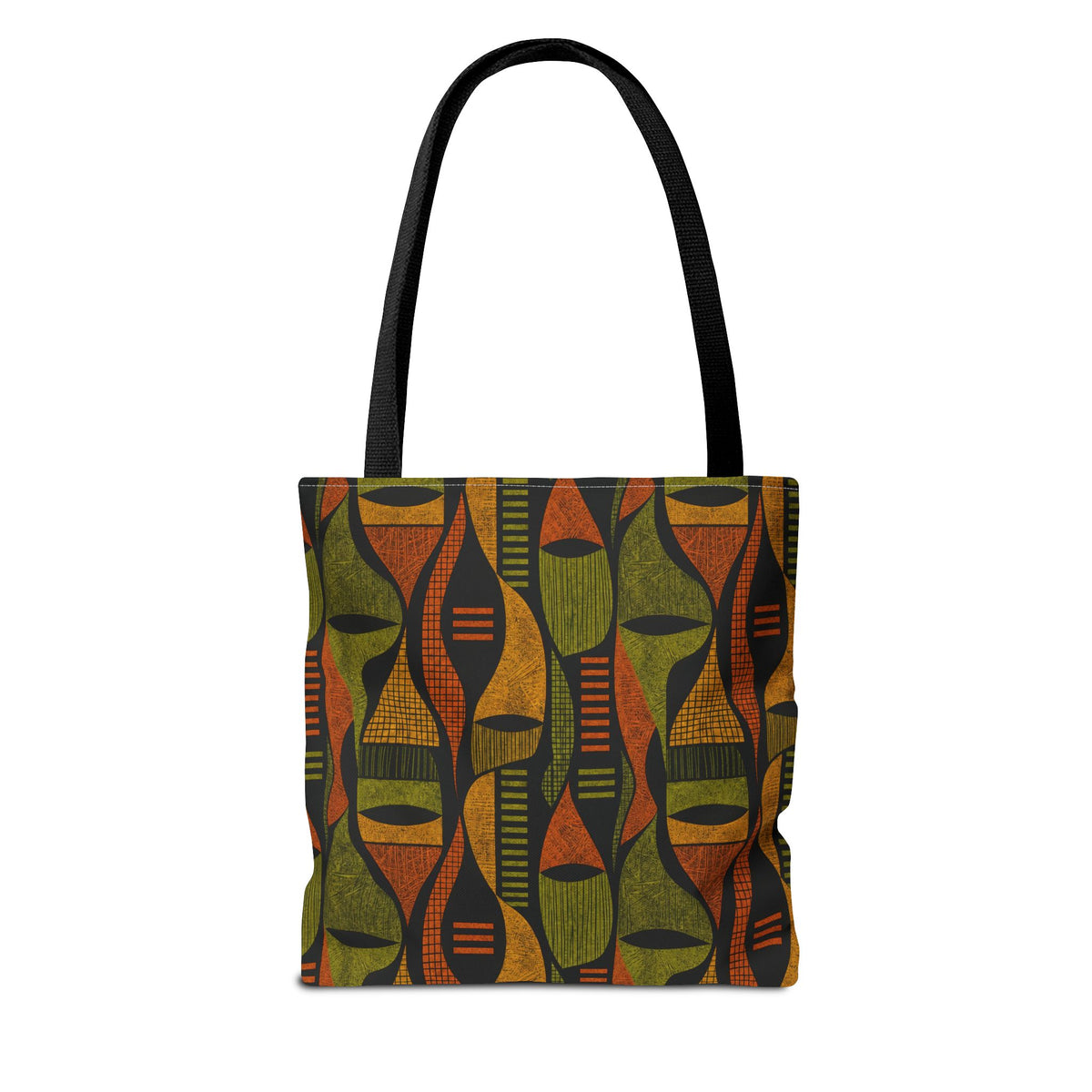Retro Tribal Pattern Tote Bag – Earthy Boho All-Over Print Tote