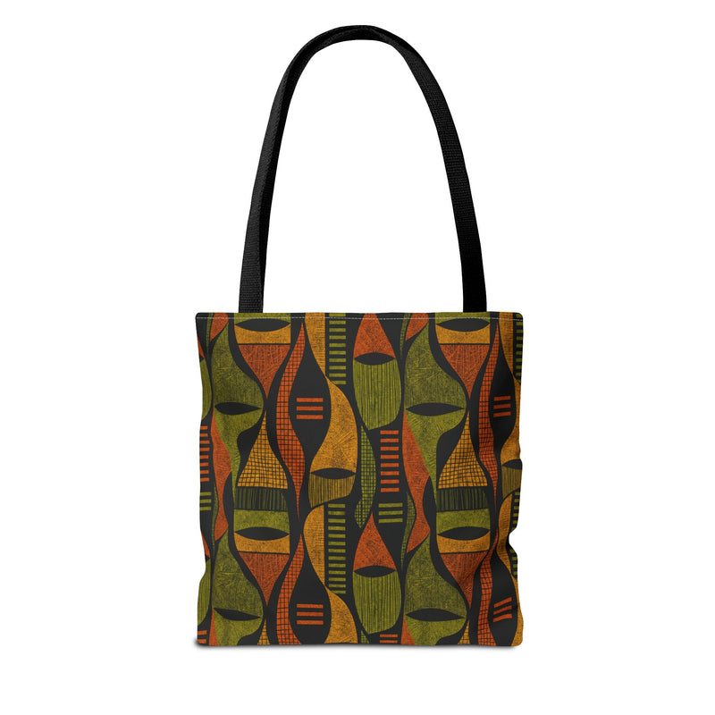 Retro Tribal Pattern Tote Bag – Earthy Boho All-Over Print Tote
