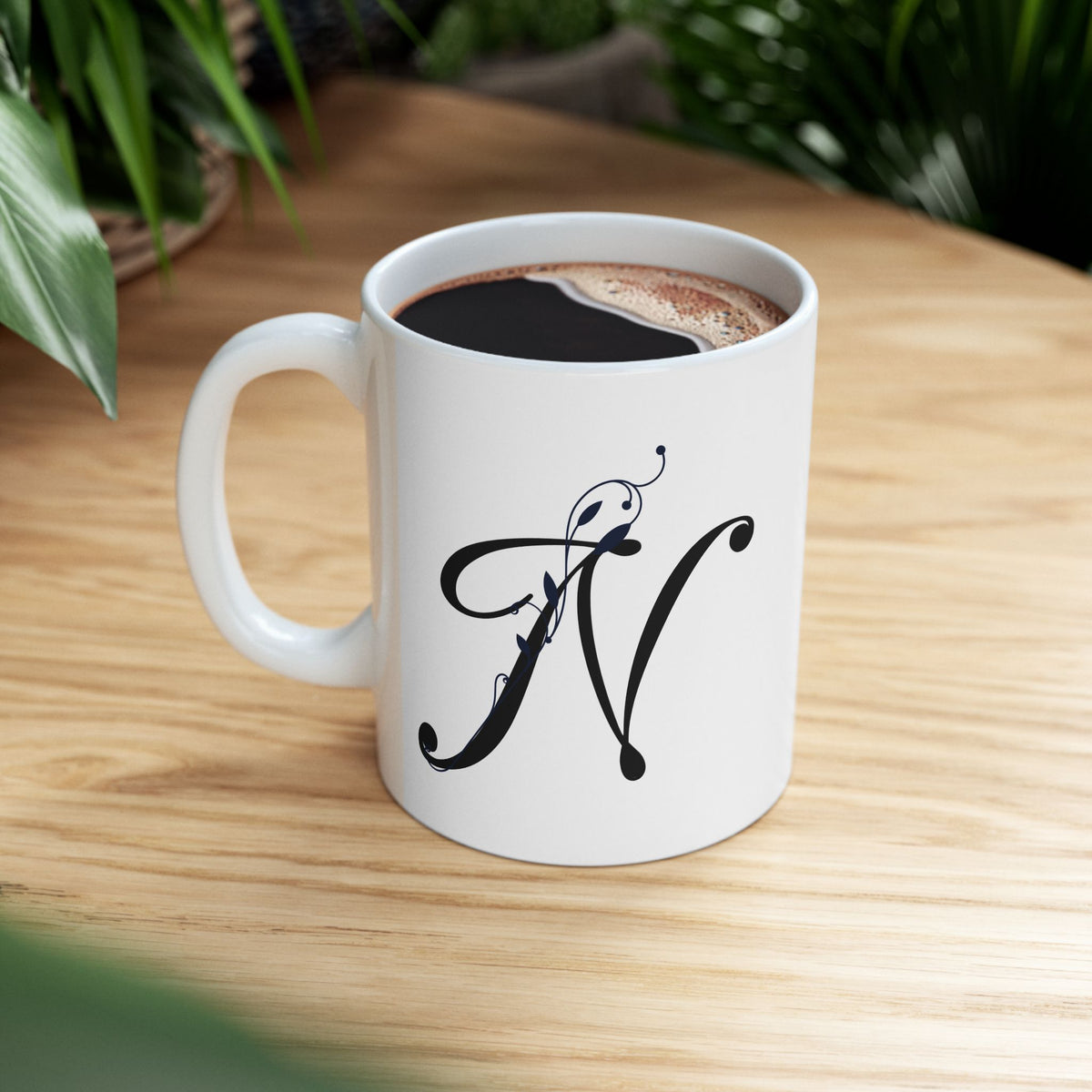 Letter "N" Decorative Monogram Design Coffee Mug