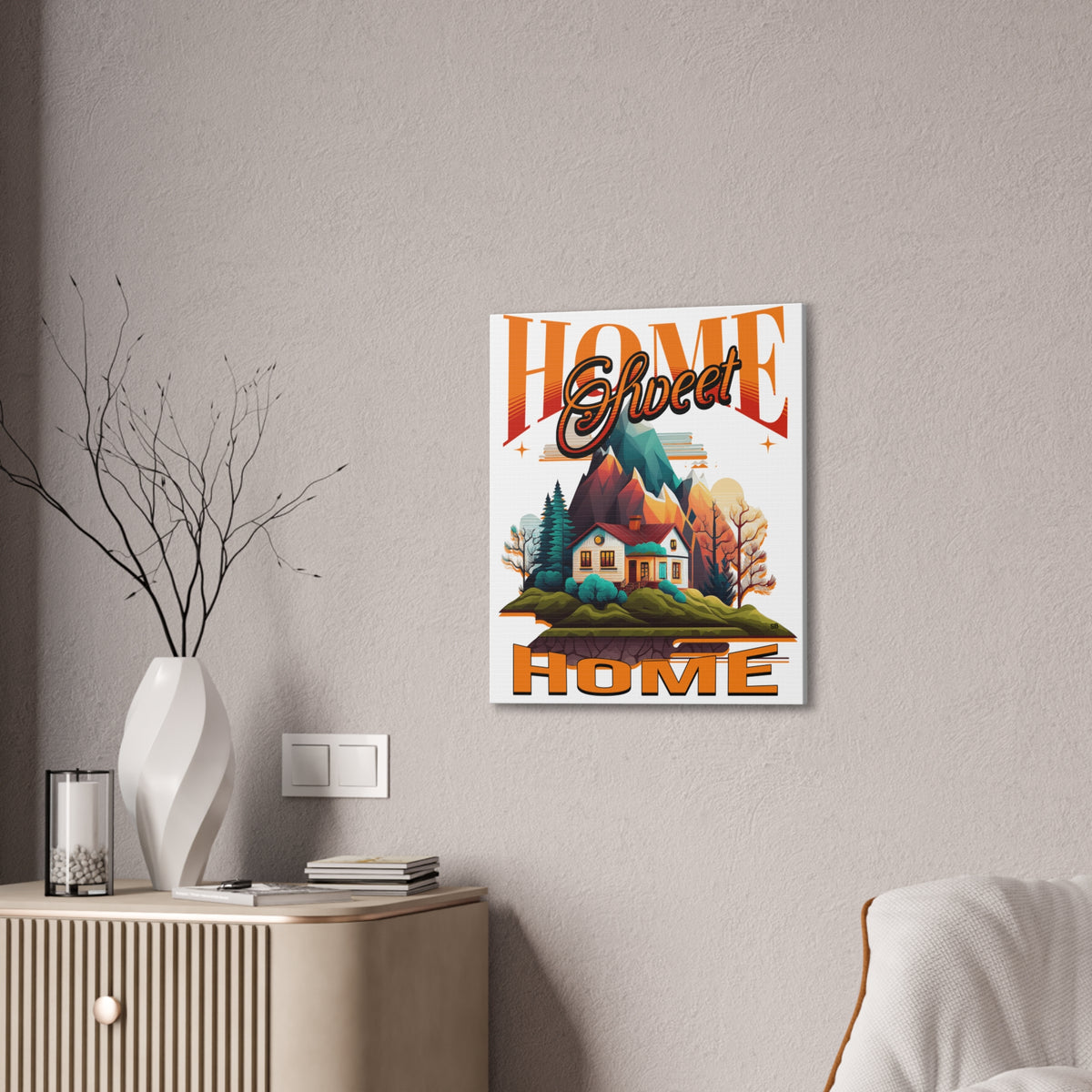 Home Sweet Home Canvas Wall Art Stretched, 0.75"