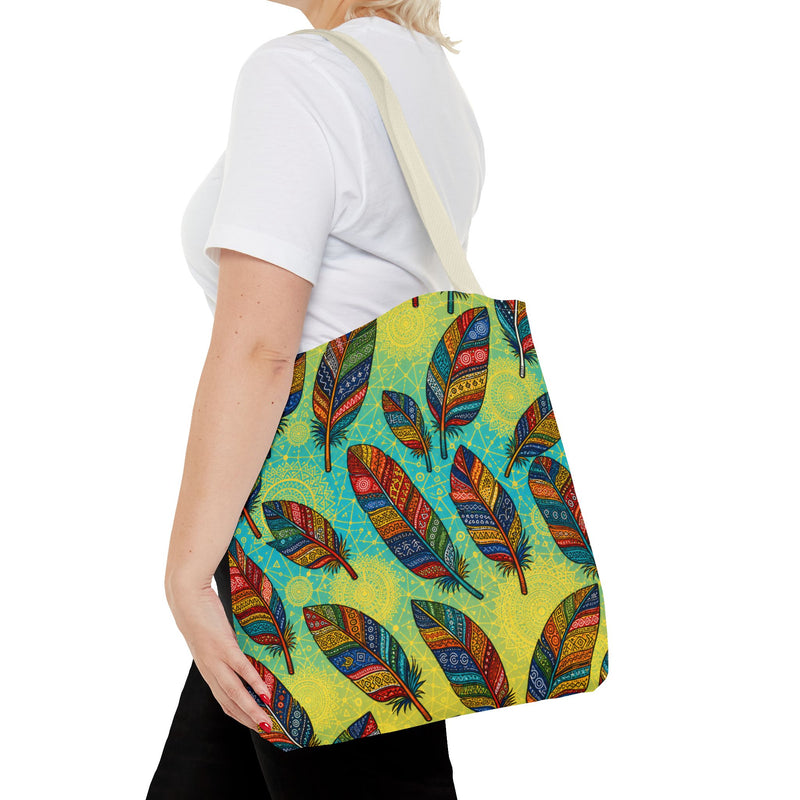 Boho Feathers Tote Bag (AOP)