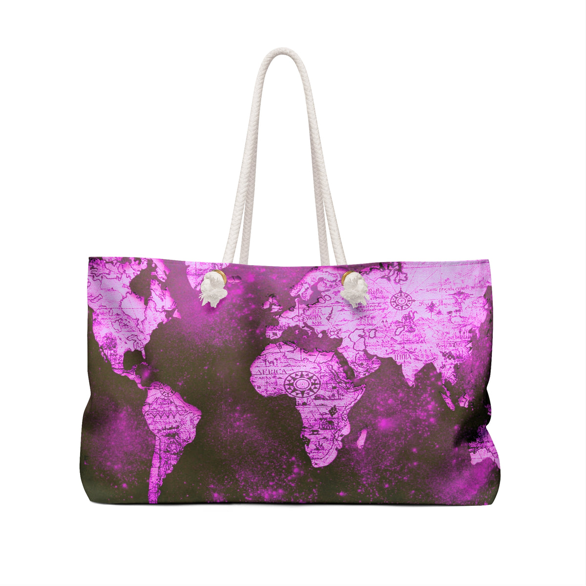 Mauve World Map Weekender Bag