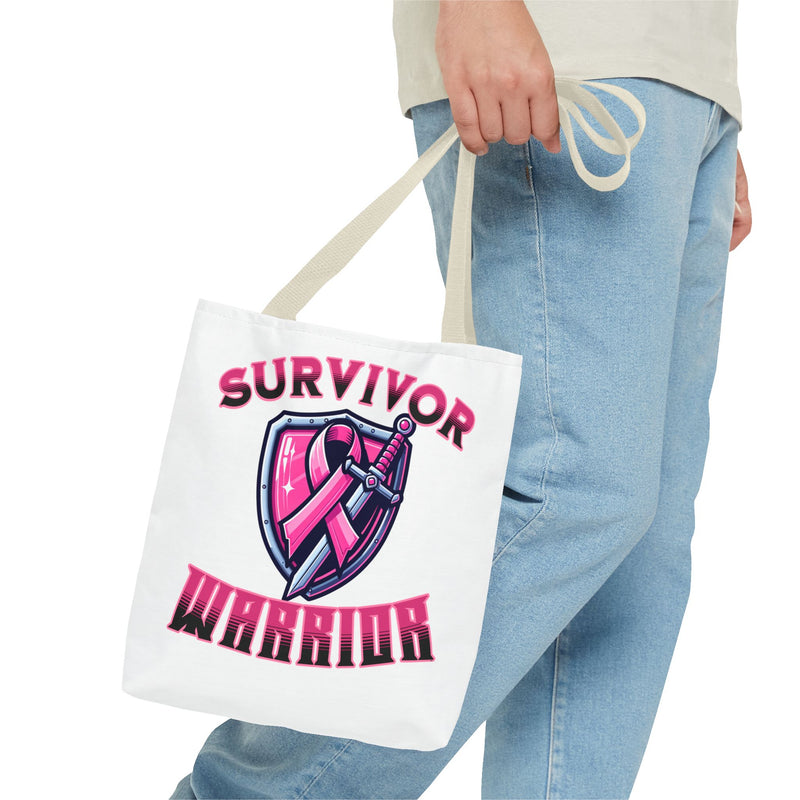 Survivor Warrior - Breast Cancer Survivor Pink Ribbon Tote Bag