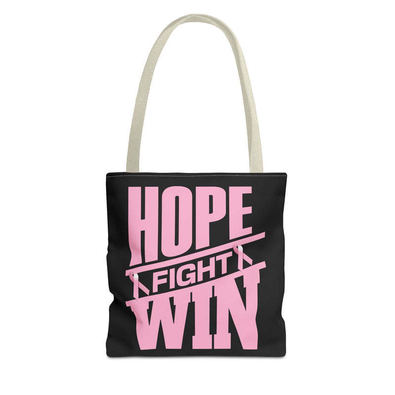 Hope, Fight, Win - Breast Cancer Survivor Tote Bag
