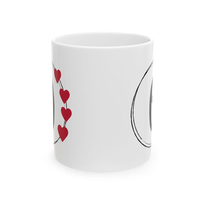 Letter "O" Monogram Heart Design Coffee Mug