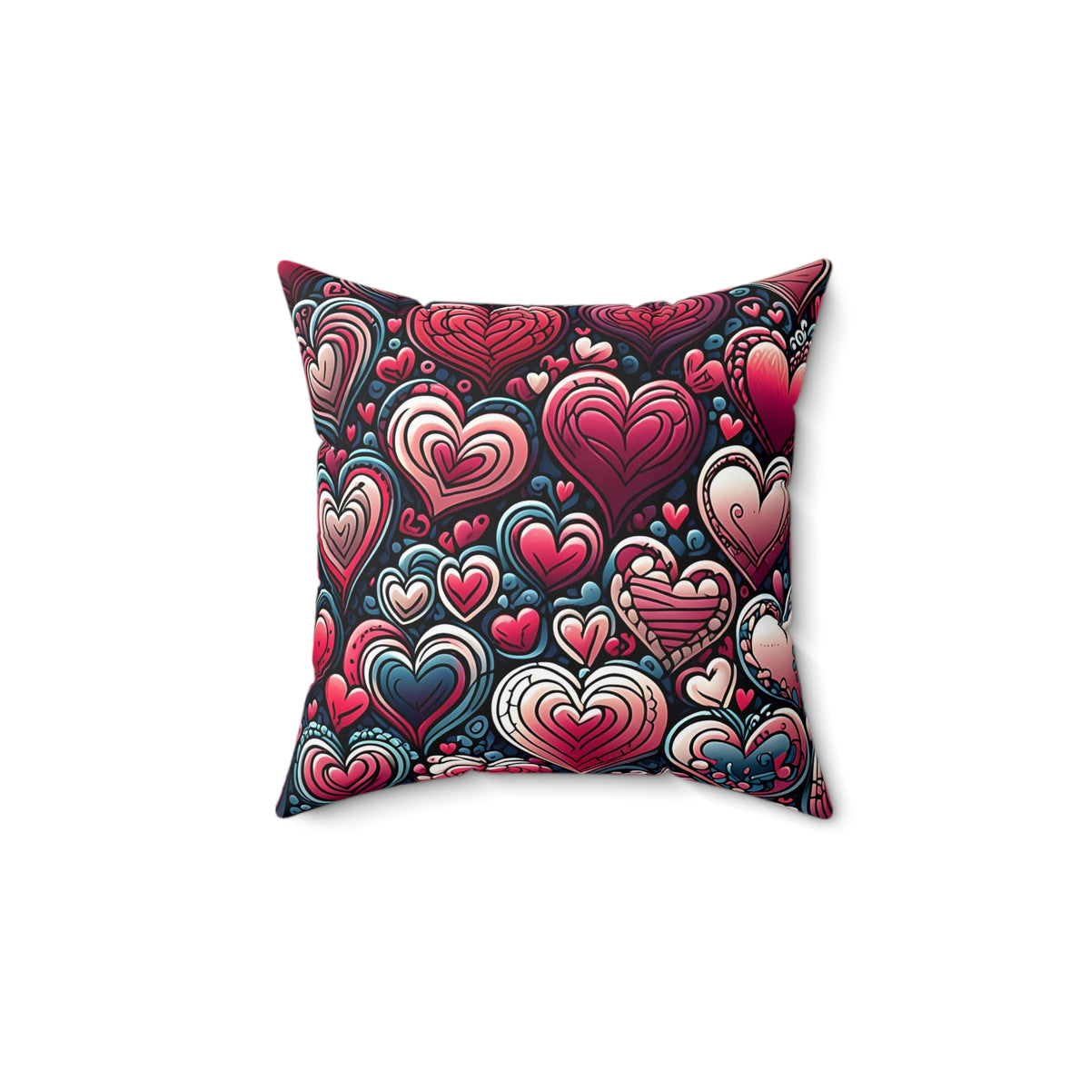 Decorative Heart Pattern Polyester Square Pillow
