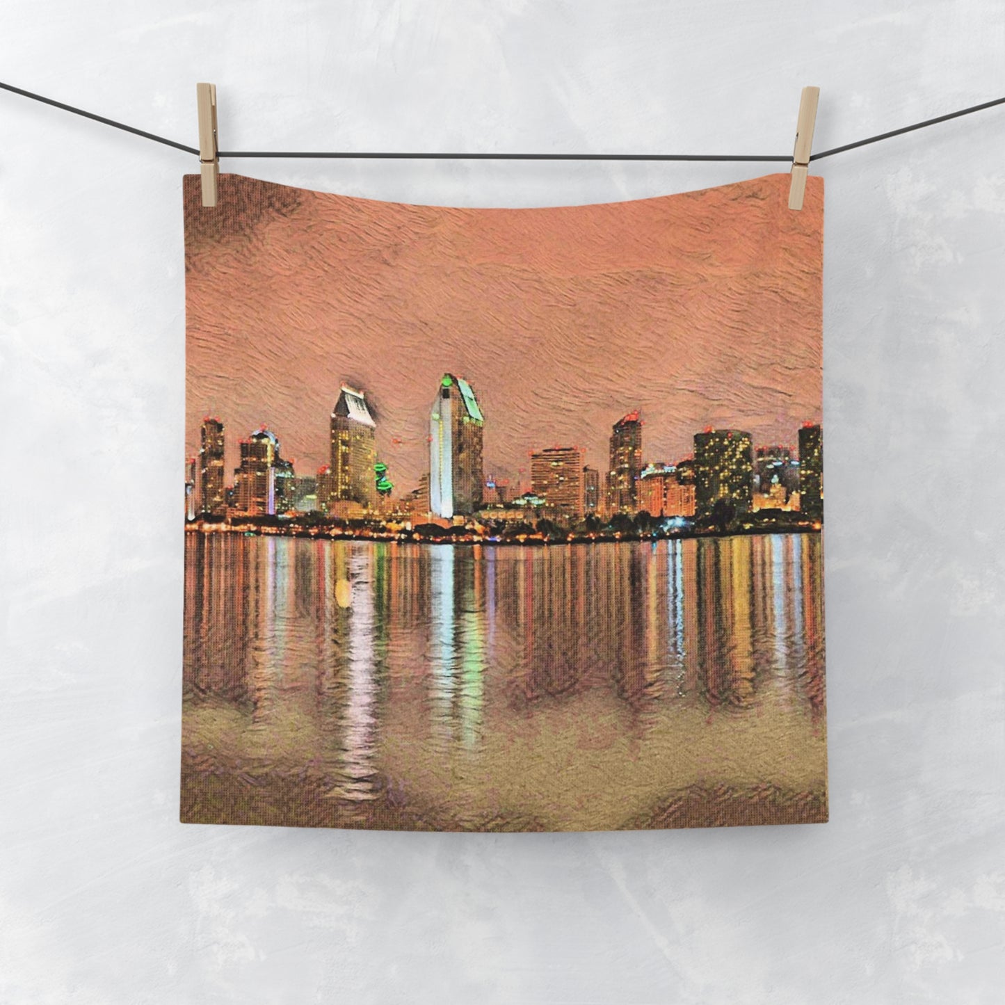 San Diego Skyline Face Towel