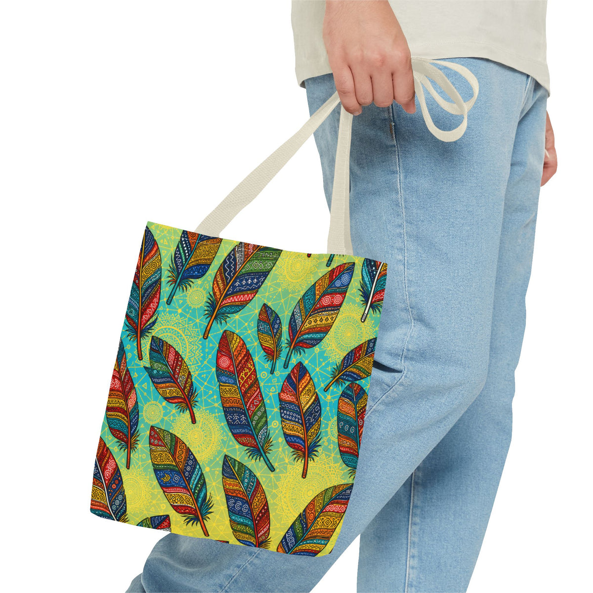 Boho Feathers Tote Bag (AOP)