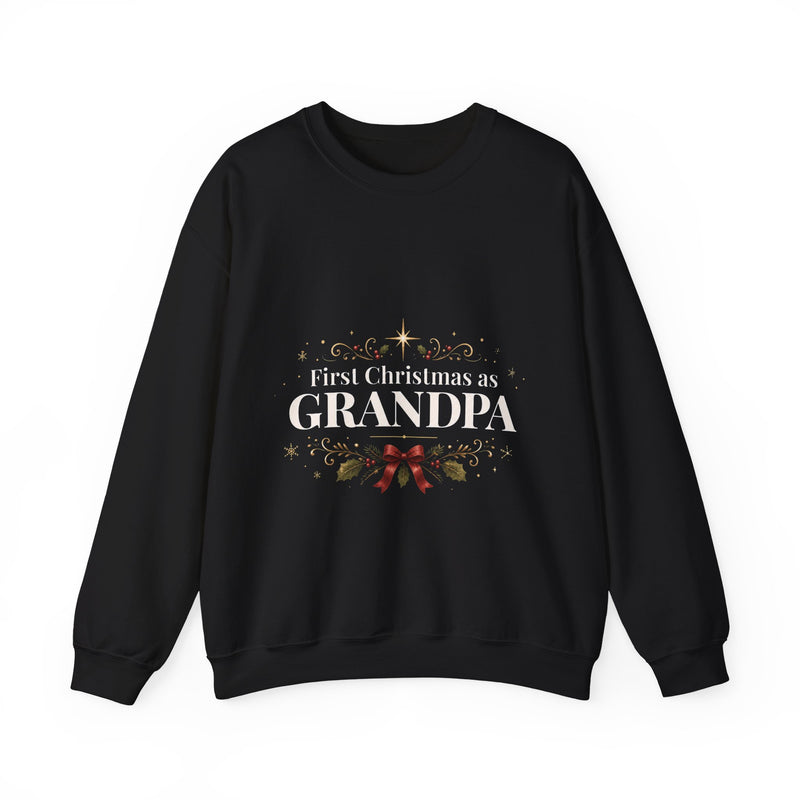 First Christmas as Grandpa Crewneck Sweatshirt | First Time Grandpa Christmas Gift