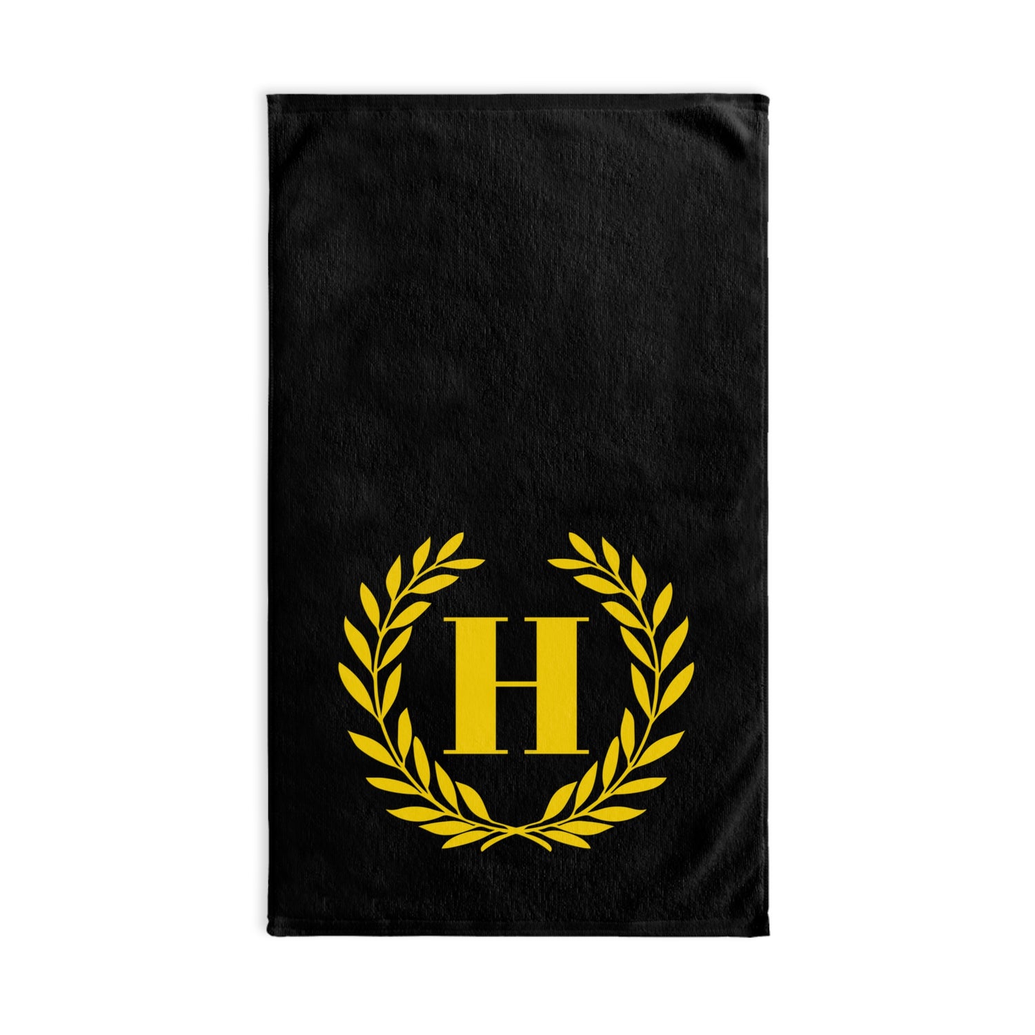 Elegant letter "H" Gold Laurel Monogram Hand Towel