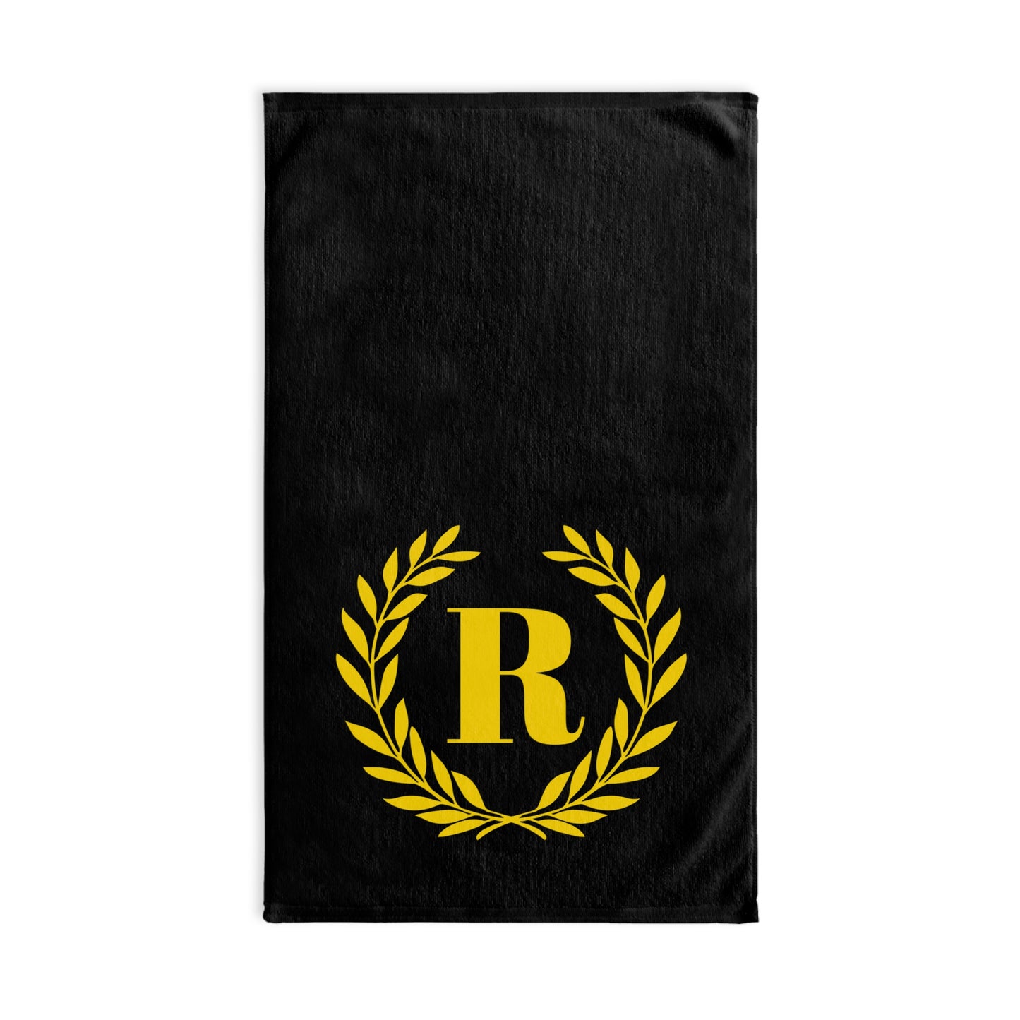 Elegant letter "R" Gold Laurel Monogram Hand Towel