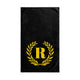 Elegant letter "R" Gold Laurel Monogram Hand Towel