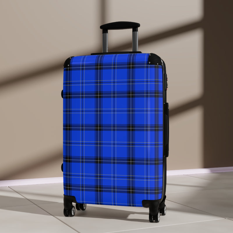 Blue Plaid Pattern Suitcase