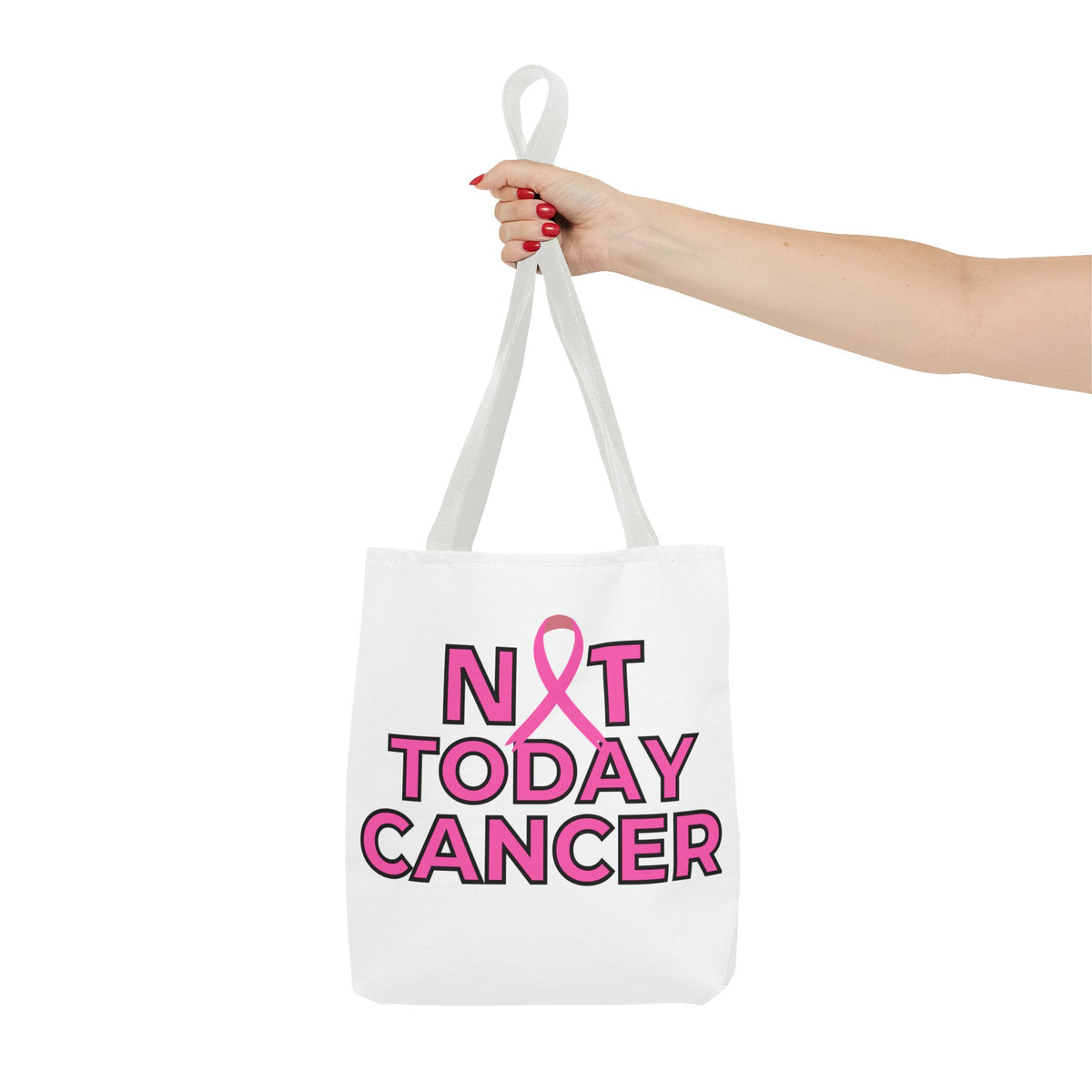 Not Today Cancer Pink Ribbon Tote Bag – Breast Cancer Awareness Tote