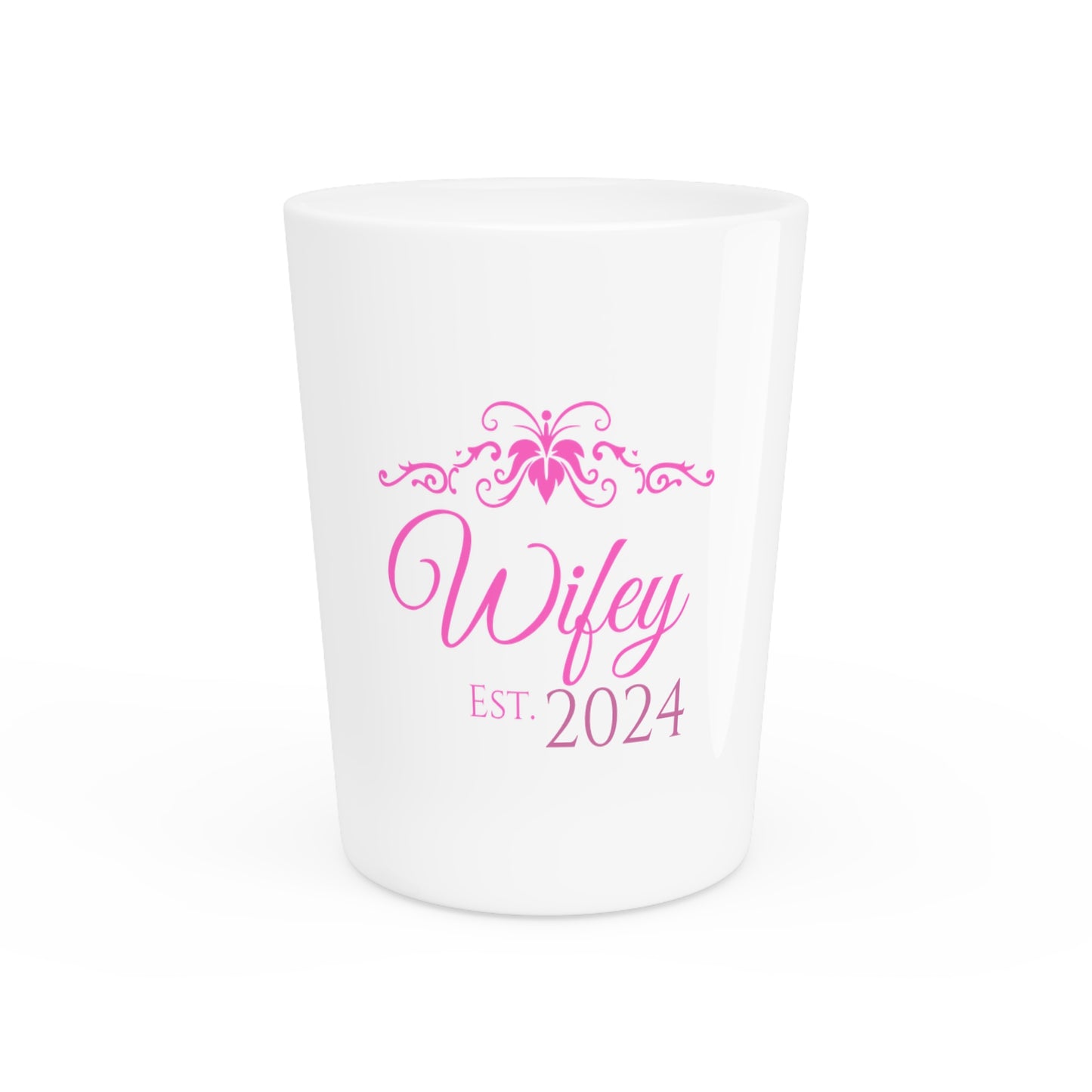 Personalized Wifey Wedding Shot Glass - Custom Year