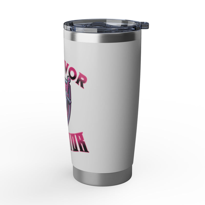 Survivor Warrior Tumbler — Pink Ribbon Breast Cancer Awareness 20oz Tumbler