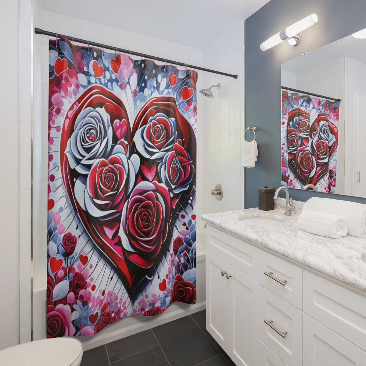 Rose Heart Shower Curtain