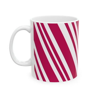 Holiday Candy Cane Ceramic Mug, (11oz, 15oz)