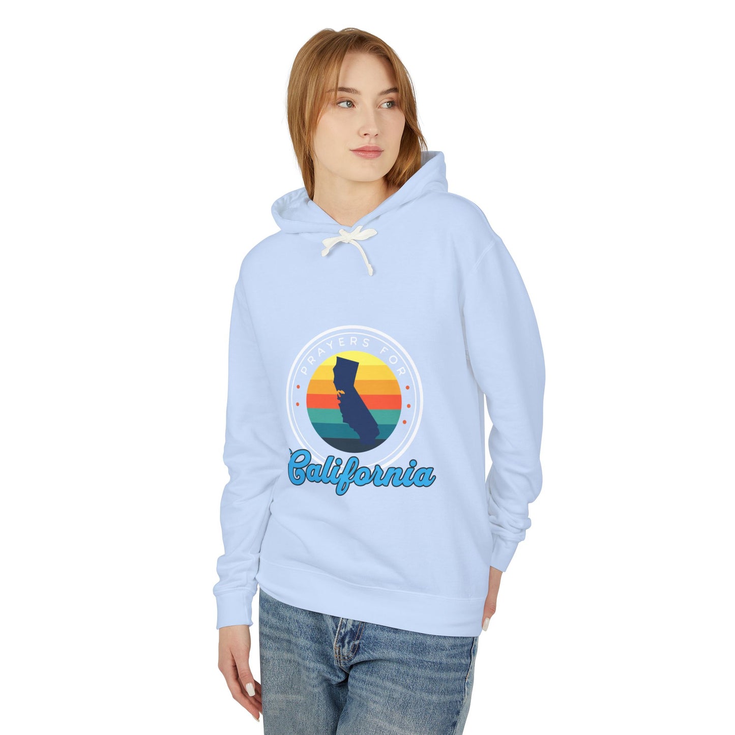 Prayers for California Unisex Lightweight Hooded Sweatshirt