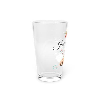 Just Married Wedding Pint Glass, 16oz