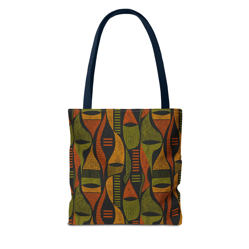 Retro Tribal Pattern Tote Bag – Earthy Boho All-Over Print Tote