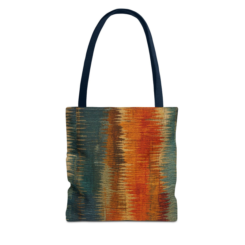 Bohemian Ikat Stripe Tote Bag — Colorful Southwestern AOP Carryall