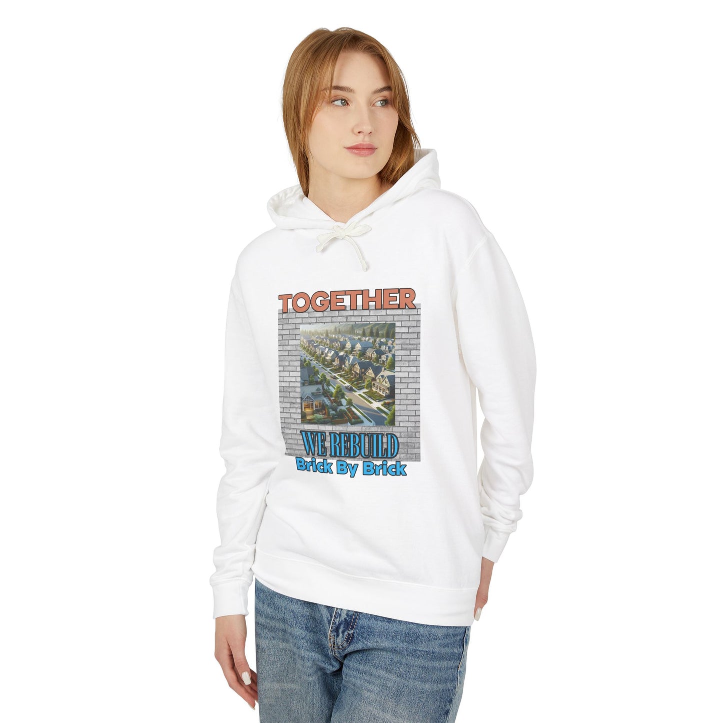 Together We Rebuild Unisex Lightweight Hooded Sweatshirt