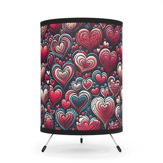 Decorative Heart Pattern -Tripod Lamp