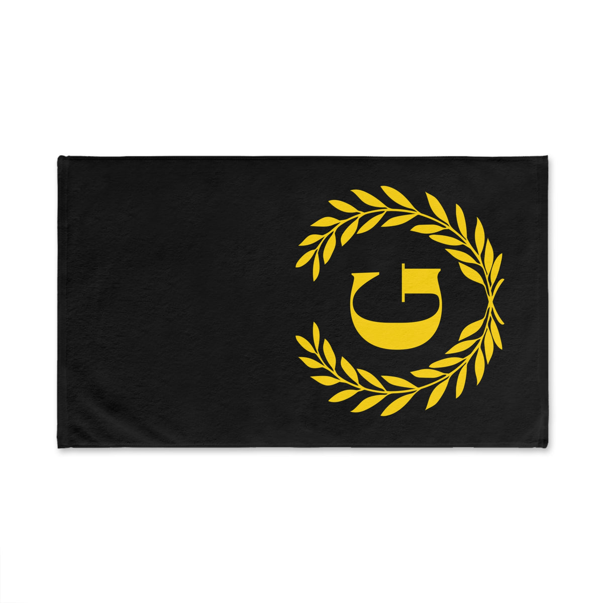 Elegant letter "G" Gold Laurel Monogram Hand Towel
