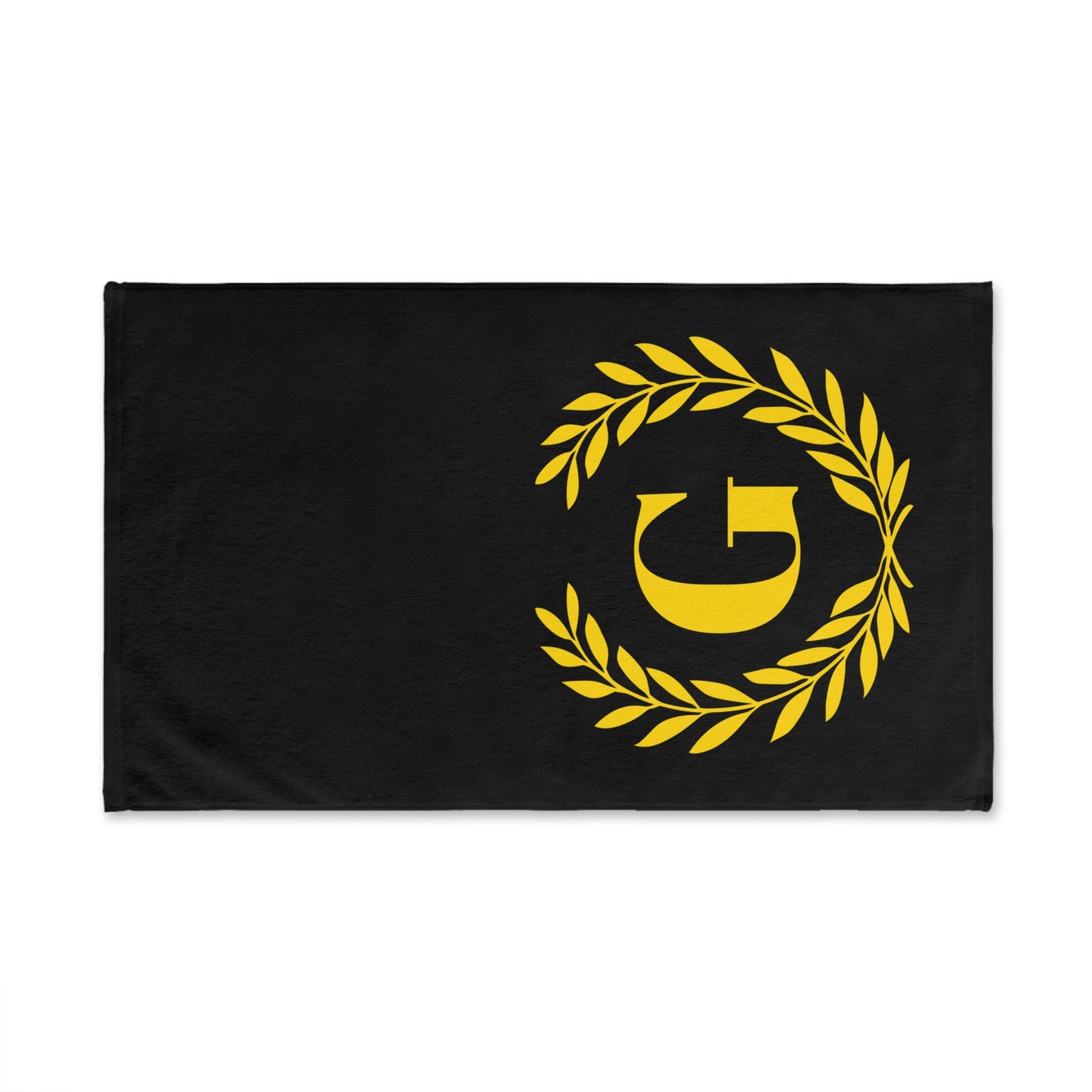 Elegant letter "G" Gold Laurel Monogram Hand Towel