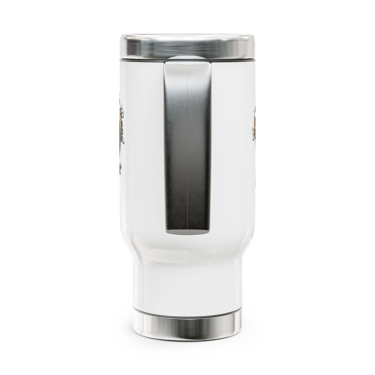 Let's Travel this Road Together- Romantic Stainless Steel Travel Mug with Handle, 14oz