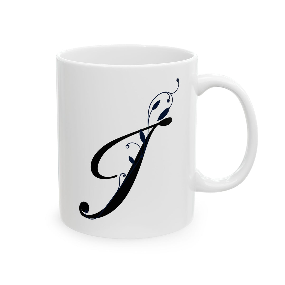 Letter "I" Decorative Monogram Design Coffee Mug