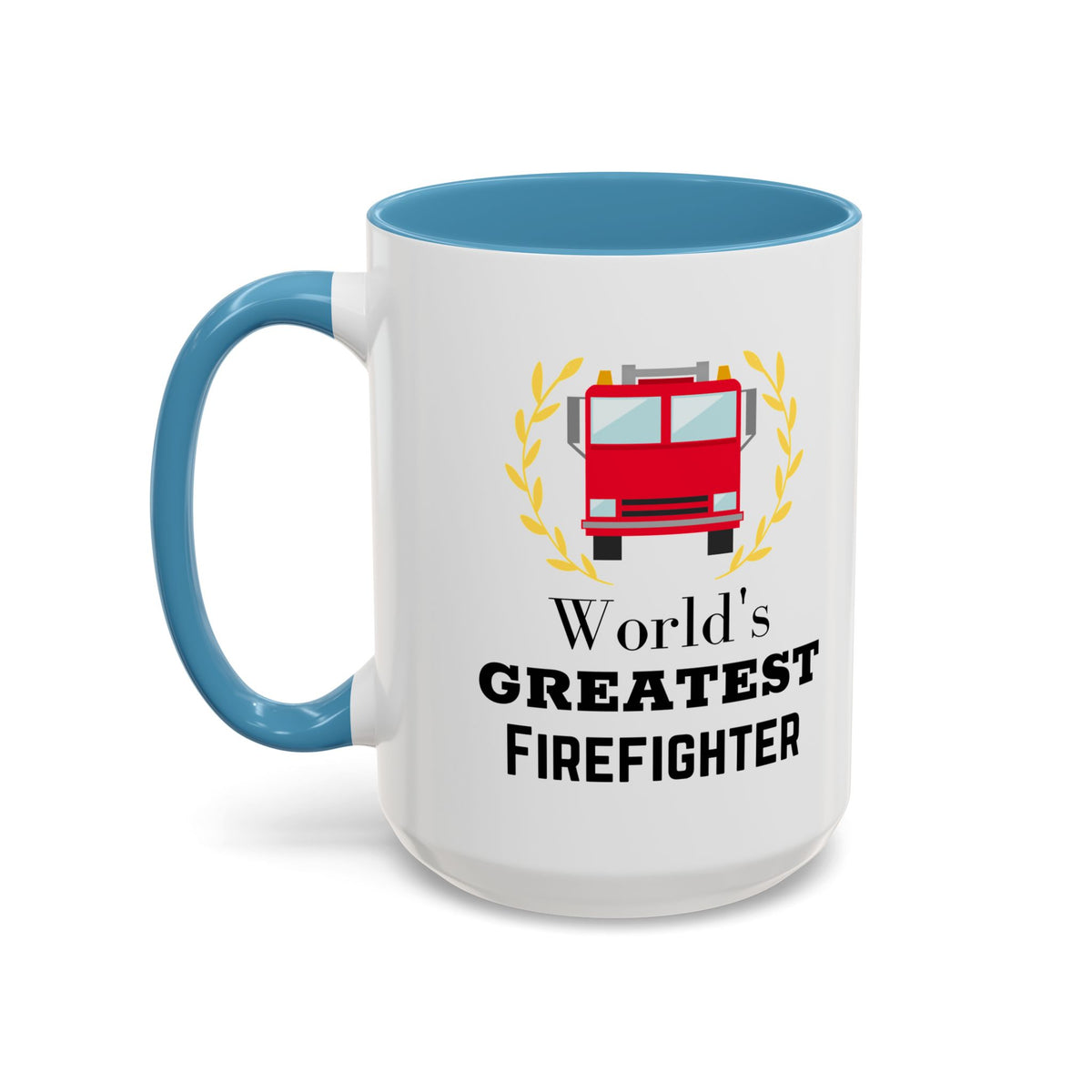 World's Greatest Firefighter Accent Coffee Mug - Firefighter Gift