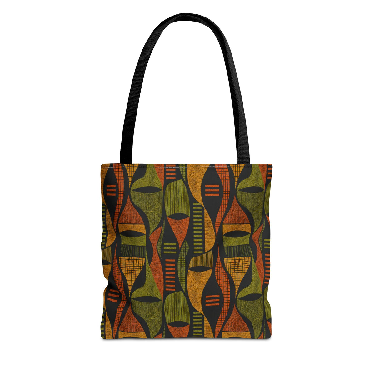 Retro Tribal Pattern Tote Bag – Earthy Boho All-Over Print Tote