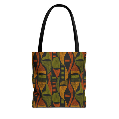 Retro Tribal Pattern Tote Bag – Earthy Boho All-Over Print Tote