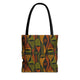 Retro Tribal Pattern Tote Bag – Earthy Boho All-Over Print Tote