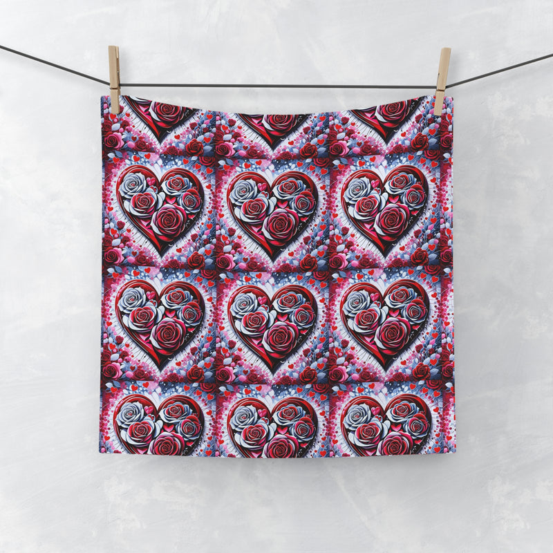 Rose Heart Pattern - Face Towel