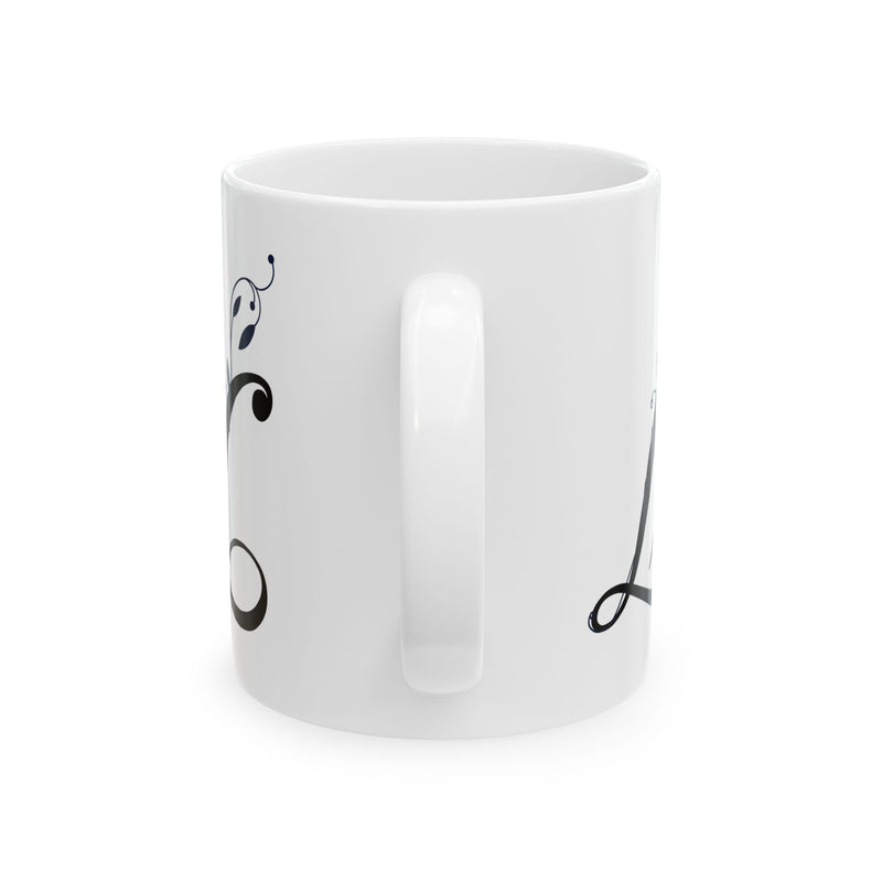 Letter "L" Decorative Monogram Design Coffee Mug