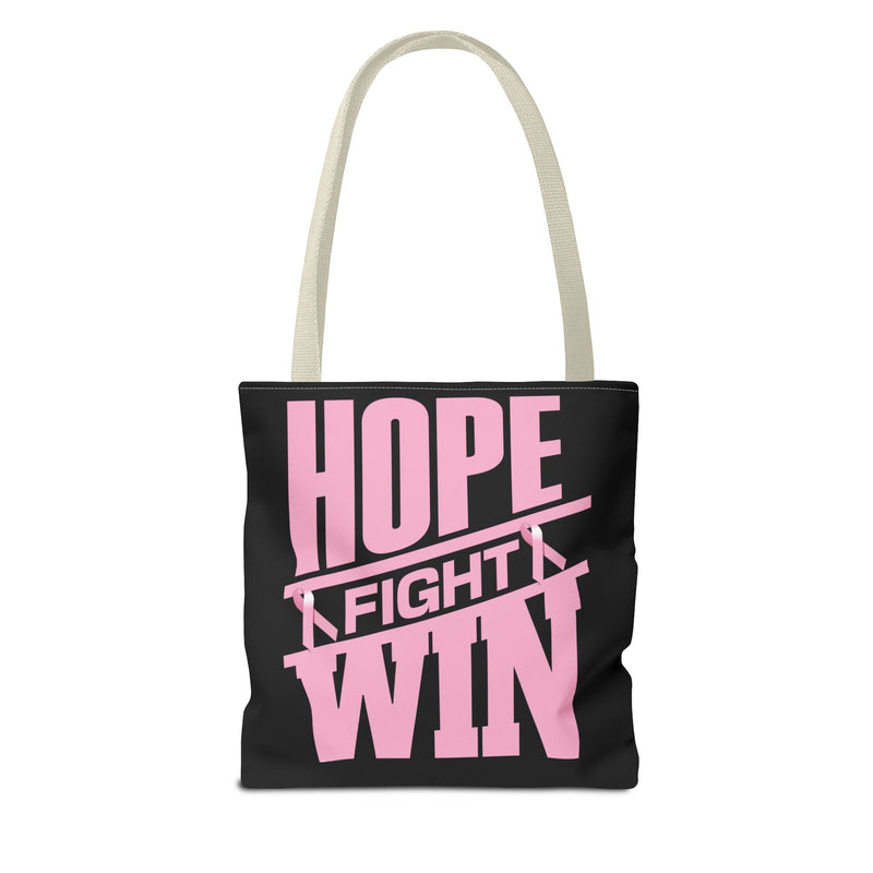 Hope, Fight, Win - Breast Cancer Survivor Tote Bag